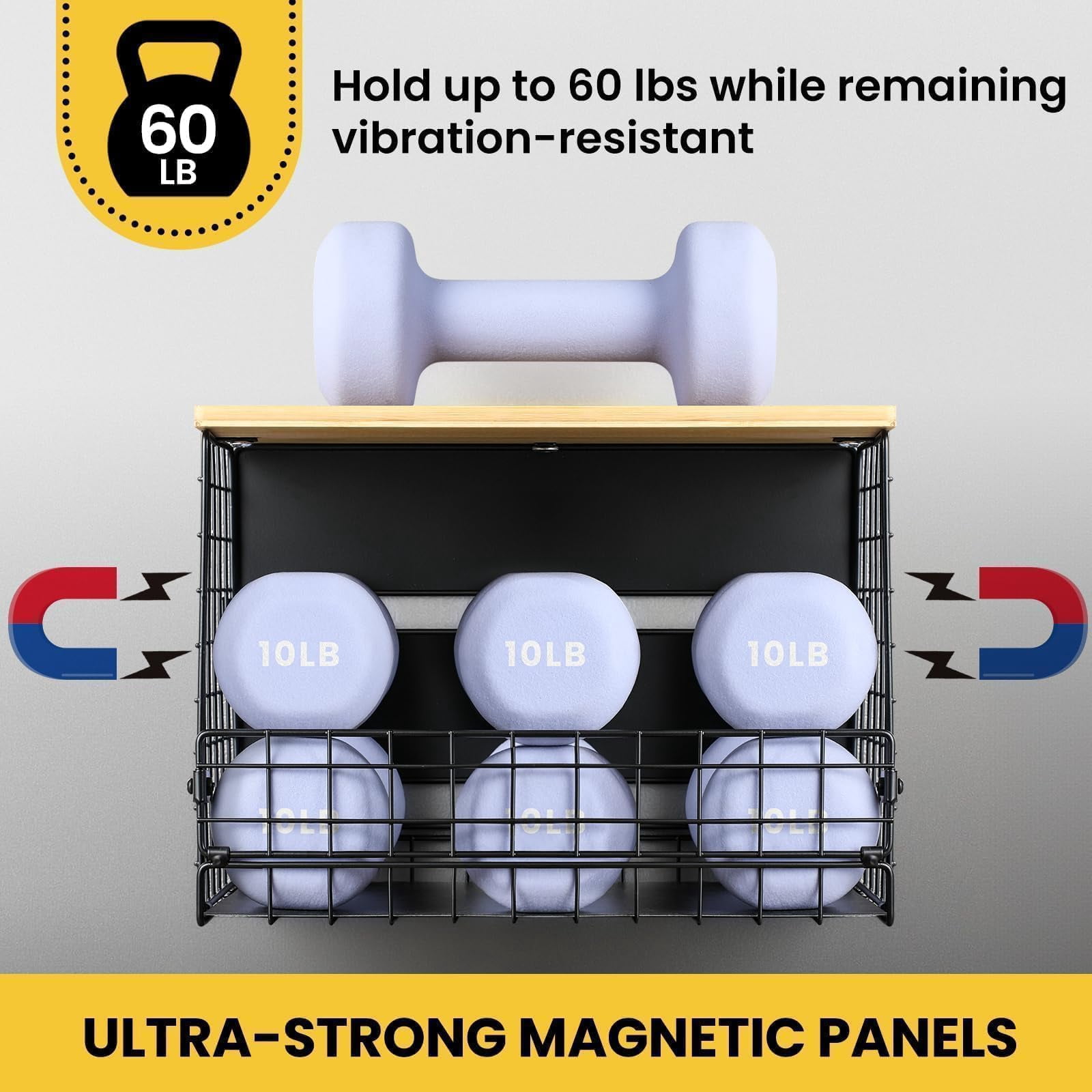 [wider Shelf] 1 Set Strong Magnetic Shelf Basket For Fridge With Tag & Top  Xxl Large Spice Rack Shelves Side Of Refrigerator Kitchen Pantry Storage Organizer Food Fruit Veg