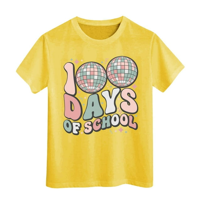 EHQJNJ T-Shirts Blancs pour Enfants Filles Garçons et Filles Mode Décontractée Imprimé Col Rond Manches Courtes T-Shirt Haut T-Shirt Blanc Enfants Petit