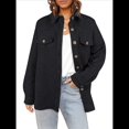thumbnail image 2 of Chaqueta Informal de Otoño para Mujer, de Larga, con Botones, Holgada y Ligera, con Bolsillos. Negro XL, 2 of 8