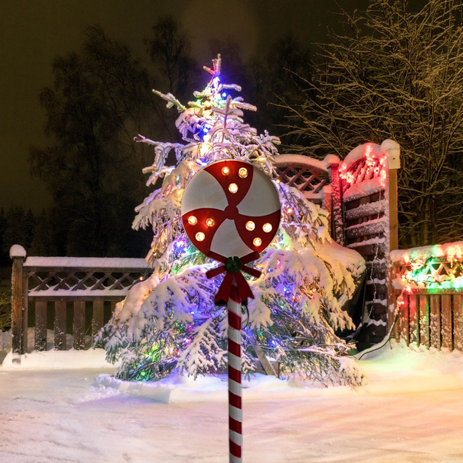Matoen Solar Christmas Pathway Lights, Solar Lollipop Lights Christmas Decorations Outdoor, Waterproof Christmas Garden Stake Lights for Patio, Yard, Garden, Lawn Christmas Holiday Decor