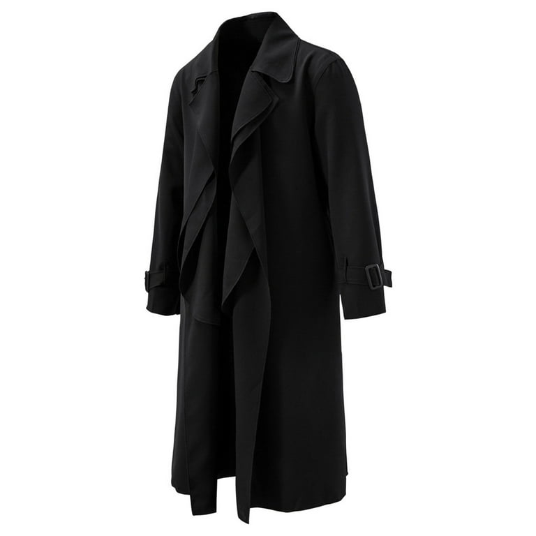 Hot6sl Men's Trench Coats Slim Fit Double Breasted Long