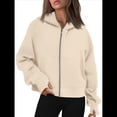 thumbnail image 3 of Sudaderas con Capucha y Cremallera para Mujer, Chaquetas de Forro , Sudaderas de Gran Tamaño, Conjuntos de Moda de Otoño, Suéteres, Ropa de Invierno. Amarillo S, 3 of 8