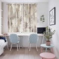thumbnail image 5 of Abstract Brown Kitchen Curtains 63 Inch Length, Retro Country Rustic Street Oil Paint Art Grommet Top Bedroom Living Room Curtains, Light Filtering Cafe Curtain Drapes 2 Panels Set 104''x63'', 5 of 9