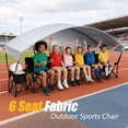 thumbnail image 6 of 6 Seat Portable Folding Team Bench with Canopy, Outdoor Sports Sun Shade Bench with Cooler & Cup Holders for Soccer, Football, Basketball & Camp Events (Black), 6 of 7