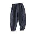thumbnail image 4 of Boys Cargo Joggers Pants 2 Pack Elastic Waist Jogging Hiking Trousers Kids School Uniform Sweatpants 10-11T, 4 of 7