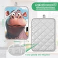 thumbnail image 3 of Cartoon Cute Hippo Oven Mitts Pot Holders 2 pcs Heat Resistant for Kitchen Baking Grilling, 3 of 7