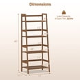 thumbnail image 3 of Gymax 4-Tier Bamboo Ladder Shelf Plant Display Stand Rack Bookshelf Natural, 3 of 10