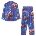 thumbnail image 4 of Renewold Piano Santa Button Pajama for Women Trendy Soft Christmas Theme Scoop Neck Pjs Pants Set of 2 Thermal Sleepwear Skin Friendly Nightwear Size XS, 4 of 6