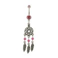 thumbnail image 1 of Anneau de Bouton Ventre Attrape-Rêves avec CZ Rose, 1 of 2