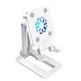 thumbnail image 2 of Foldable Phone Stand with LED Light & Cooling Fan | 3-in-1 Desktop Holder for Mobile & Tablet | 330° Adjustable Bracket for Live Streaming & Gaming | Black/White/Green, 2 of 9