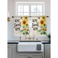 thumbnail image 2 of Sunflower Tier Curtains 24 Inch Length,Sheer Curtains for Bedroom Living Room Window Summer Botanical Bee Farmhouse Watercolor Rod Pocket Drapes Kitchen Curtains Small Half Window 27.5"x24" 2 Panels, 2 of 6