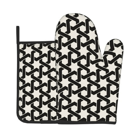 

Oven Gloves Hot Pads For Kitchen Decor Geometric Patterns Heat Resistant 2pcs For Cooking Baking Bbq