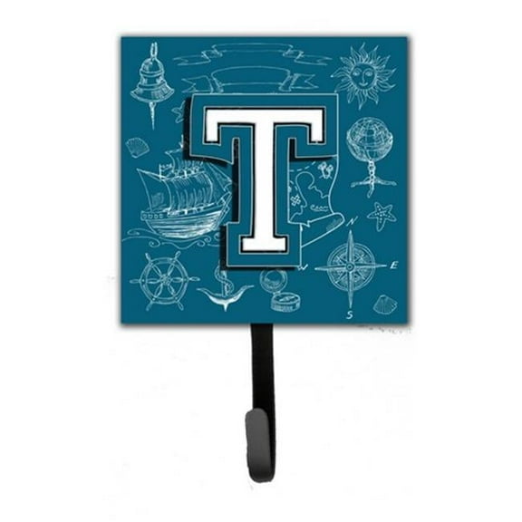 Letter T Sea Doodles Initial Alphabet Leash & Key Holder