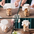 thumbnail image 4 of 20 Pieces Unbleached Muslin Covers Fermentation Muslin Covers 8 Inch Square Jar Cloth Covers with 20 Pieces Rubber Bands and 5 Meters Jute Rope for Bottle Jar and More, 4 of 7