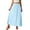 Light Blue, variant on Womens Eyelet Boho Maxi Skirt Elastic High Waist Flowy Tiered A-Line Long Skirts Solid Casual Ruffle Skirt Flowy Flared Ruffle Skirts Beach Vacation Going Out Outfit