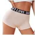 thumbnail image 1 of YDLCAFD Women's Breathable Mid Waist Lift Letter Printed Briefs, 1 of 4