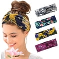 thumbnail image 1 of ZHAOCHENG Paquete de 4 Bandas para El Cabello Mujer Estilo Bohemio Floral, 1 of 5