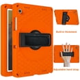 thumbnail image 5 of Nalacover Case for Samsung Galaxy Tab A9 Plus 11-inch 2023/X210/X215/X216, Military Grade Heavy Duty Silicone PC Protection Rugged Cover with Rotating Stand & Handle & Shoulder Strap, Orange, 5 of 10