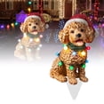 thumbnail image 3 of Dog Christmas Figurines with Santa Hats and String Lights, Festive Decor for Home, Tabletop and Holiday Season Decorations - A, 3 of 9