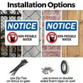 thumbnail image 3 of (2 Pack) Non-Potable Water OSHA Notice Sign 24 Inch X 18 Inch Indoor / Outdoor Rust-Free Aluminum Metal Signs for Workplace, Workshop, and Construction Site, Made in the USA, 3 of 8