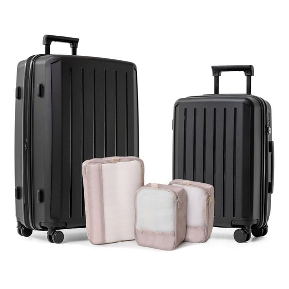 5-Piece Hardside Luggage Set: 28" Spinner Suitcase, 20" Carry-On & 3 Packing Cubes