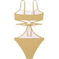 thumbnail image 3 of GHSDFBB Ring Linked Cut-Out One Piece Swimsuit Scoop Neck Lace Up Back Monokini Bathing Suit, 3 of 5