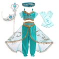 thumbnail image 1 of Disfraz de princesa árabe de Disney Jasmine para niña, vestido de bombardeo de Halloween, ropa de Cosplay para niños, cumpleaños ix zhangmengya unisex, 1 of 2