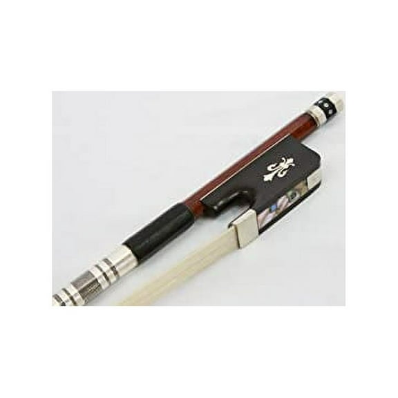 Vio Music #958 Full Size 4/4 Viola Bow, Fleur de lis Inlay Ebony Frog, Perfect Pernambuco Performance