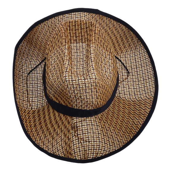 RENACLIPY Blue Straw Hat Men Sun Protection Wide Brim Outdoor Fishing Beach Cap