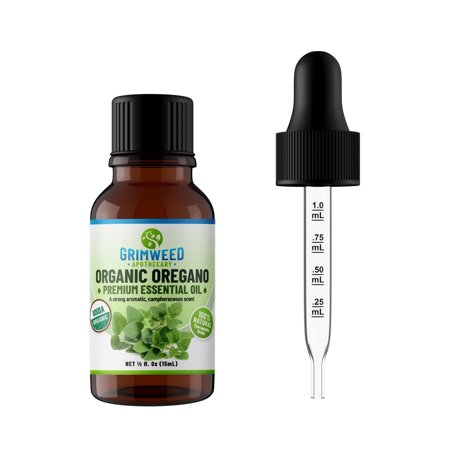 Organic Oregano Essential Oil 100% Pure, USDA Certified Organic, Undiluted, Natural Aromatherapy, Therapeutic Grade with Glass Dropper