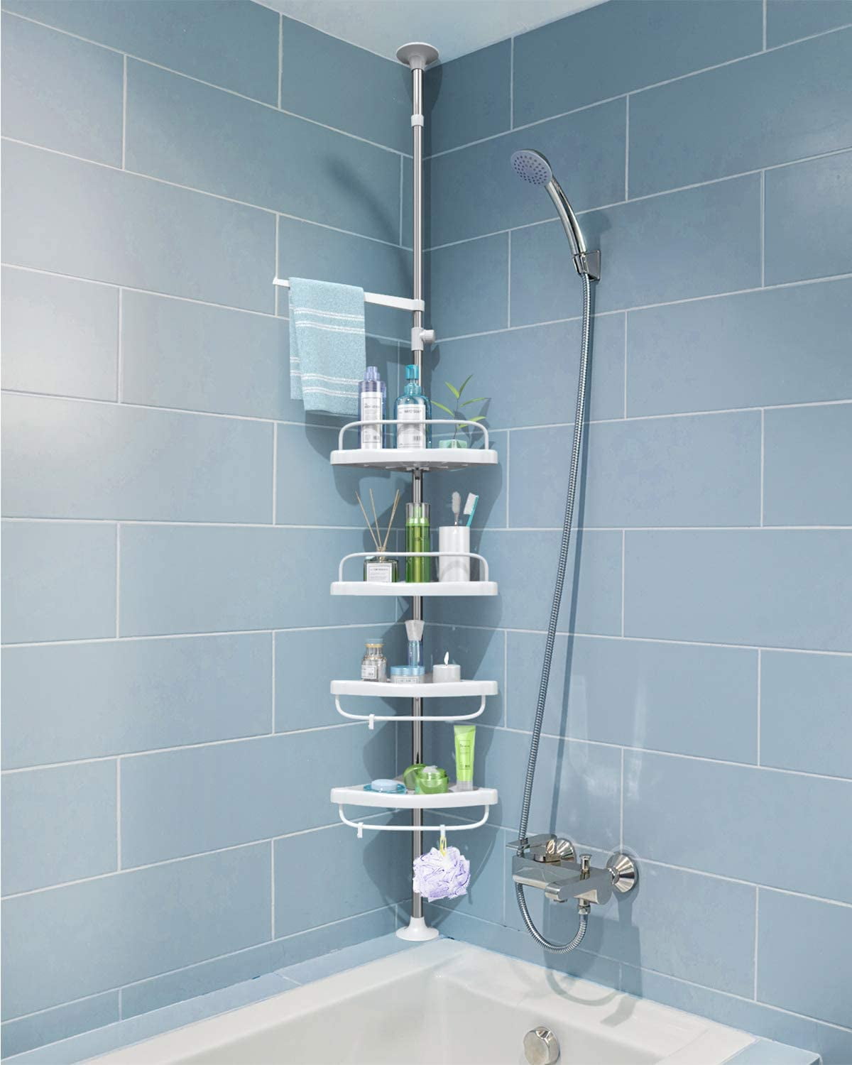 Tension Rod Bathroom Shelves Rispa