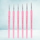 thumbnail image 2 of EeaseMX 6 pinceles con punta de pelo de lobo, pinceles profesionales para detalles finos, pintura y dibujo (rosa), 2 of 7