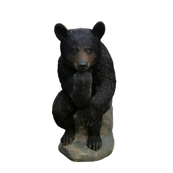 Hi-Line Gift Ltd. Onyx Contemplation: Intriguing Black Polyresin Thinking Bear Figurine