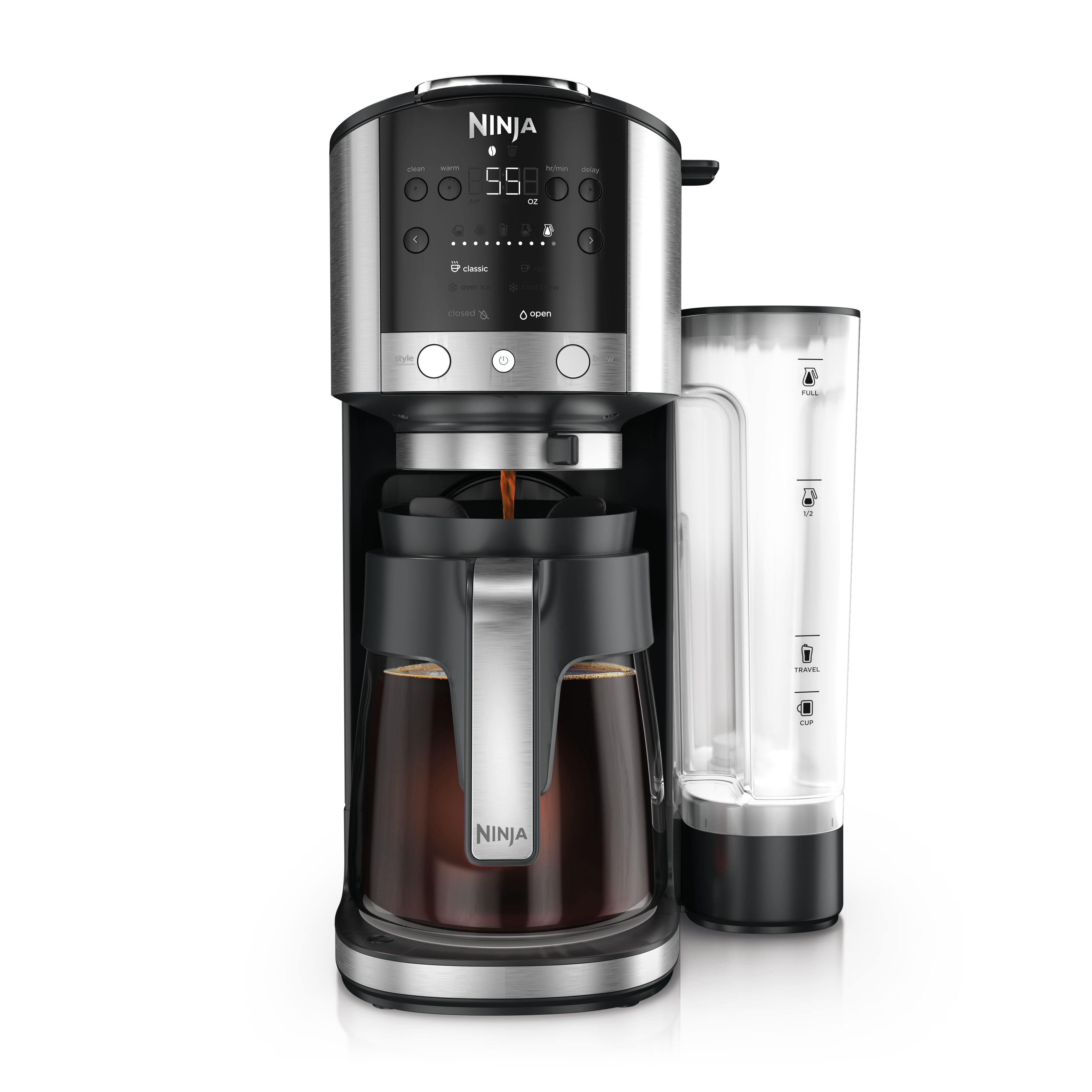 Ninja DualBrew 12-Cup Drip Coffee Maker, Grounds & Pods Compatible, 4 Brew Styles, GP161, Stainless Steel