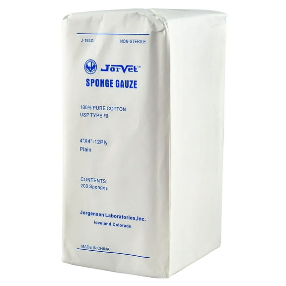 Sponge Gauze 4"X4" 12 Ply