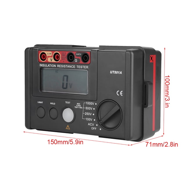 Testeur de Résistance à l'Isolation Haute Précision Alarme Rétroéclairage LCD pour Entretien et Inspection d'Équipement Électrique