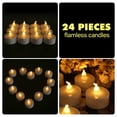 thumbnail image 6 of 24PCS Flameless Votive Candles with Remote Flickering Battery Operated LED Tealight Candles Realistic Fake Candle for Wedding Halloween Christmas Decor(Warm Yellow), 6 of 8