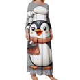 thumbnail image 2 of Large Size Chef Penguin Cupcake Long Sleeved Dress Women Dress for Parties Elegant Chic Evening Dresses, 2 of 7