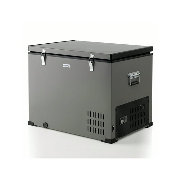 Costway 90 QT Car Refrigerator Portable Travel Freezer w/ Compressor DC 12/24V & AC