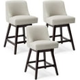 thumbnail image 4 of Dycanpo 26''H Swivel Counter Stools Set of 3 with Back Linen Fabric for Home Kitchen Island, Gray, 4 of 9