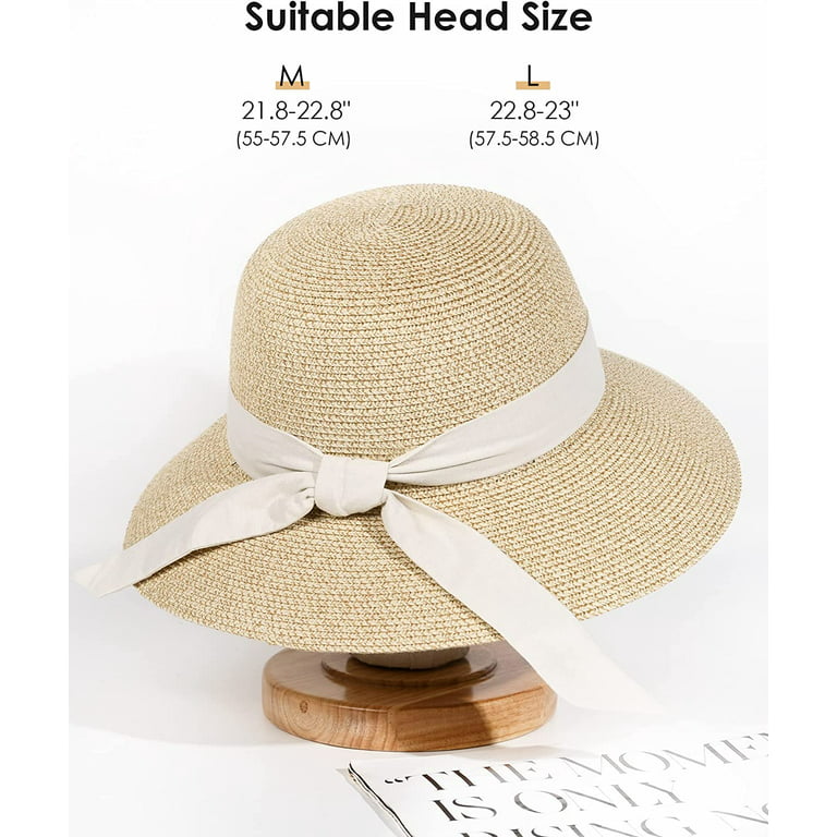 FURTALK Sun Hat for Women UV UPF50 Straw Beach Hat Foldable Brim Summer  Travel Hat - Mix Beige Beige - L 