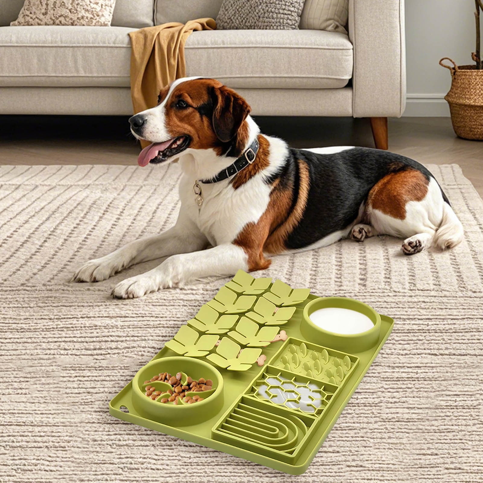 KMWGRE Interactive Pet Licking Mat with Suction Cups Slow Feeder Bowl Anxiety Puzzle Toy for Dogs and Cats A One Size