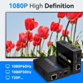thumbnail image 5 of 400Ft HDMI Extender Over Ethernet Cat5 or 6 Adapter Balun 120m with Loop Output and Automatic EDID Functions Support 1080P60Hz 3D Full HD Transmitter and Receiver, 5 of 7
