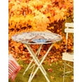 thumbnail image 5 of Fall Round Fitted Tablecloth with Elastic Thanksgiving Gnome Tablecloths Autumn Maple Leaves Sunflower Pumpkin Table Cover for Kitchen Dinner Holiday Party Picnic Fits Tables up to 45"- 52" Diameter, 5 of 6