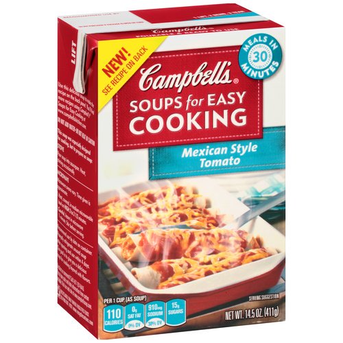 Campbell's Soups for Easy Cooking Mexican Style Tomato Soup, 14.5 oz