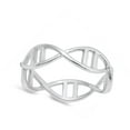thumbnail image 4 of Infinity Bar Criss Cross Eternity Knot Ring .925 Sterling Silver Band Jewelry Female Male Size 5, 4 of 4