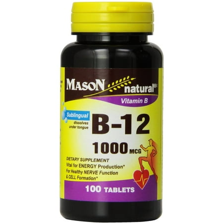 Mason Natural La vitamine B-12 1000 mcg comprimés sublinguaux - 100 Ea