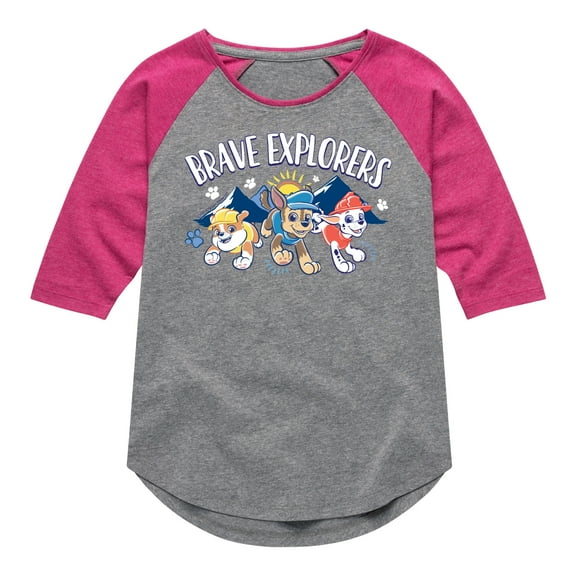 Paw Patrol - Brave Explorers - Toddler And Youth Girls Raglan Graphic T-Shirt