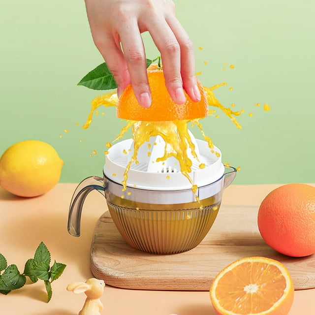 Antqov Manual Plastic Orange Grapefruit Big Lemon Lime Juicer Large Hand Tangerine Press 6-Tooth Reamer Handheld Rotary Tangerine Juices Extractor, Home Accessories