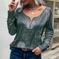 thumbnail image 2 of Pompotops Mode Femmes Décontracté Ample Pull Manches Longues Imprimé Fermeture Éclair Col Rond Tees Tops, 2 of 9